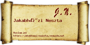 Jakabházi Neszta névjegykártya
